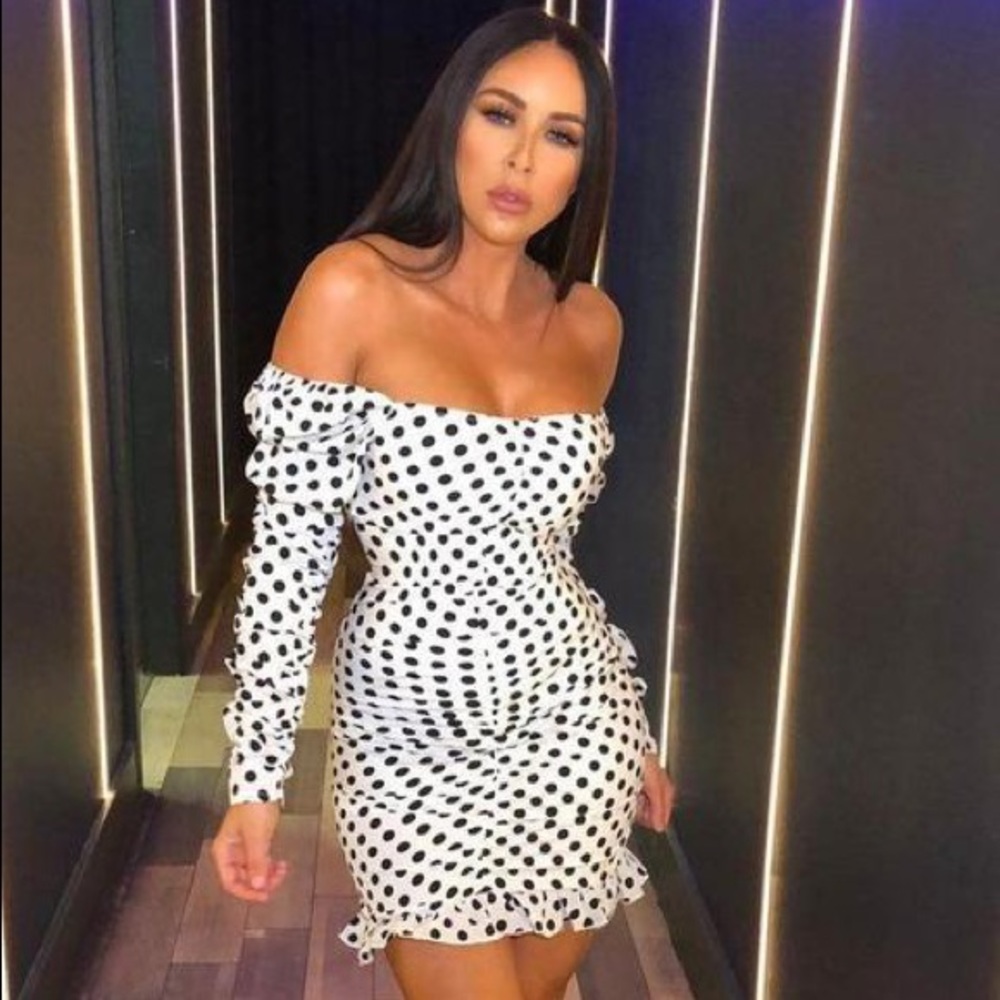Touched polka dot dress